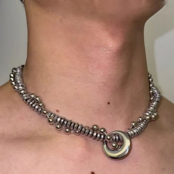 Hip Hop Necklace Future Sense Heavy Industry Winding Steel Titanium Metal