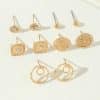 Fashion Personality Geometric Earrings 5 Pairs Set