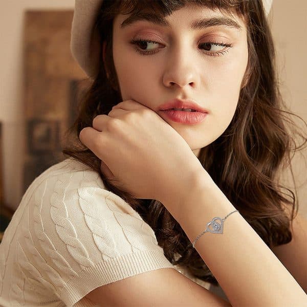 Valentine's Day Heart-shaped Adjustable Bracelet Water Drop