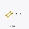 S999 Pure Silver Stud Earrings 4 Pairs Set Of Double-ended