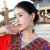 Water Drop Tassel Feather Earrings Female