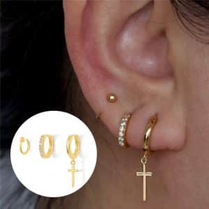 Women's Fashion Irregular Geometric Diamond Earrings Set