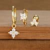 Fashion Geometric Ear Studs Zircon Set Ladies