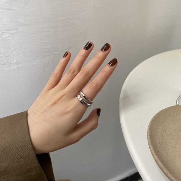 Silver Plated Ring Fashion Dual Layer Open-end Index Finger Ring