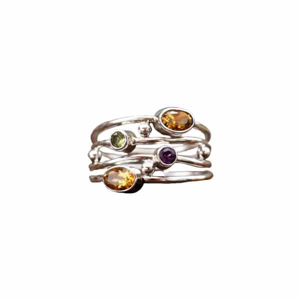 Diamond Studded Hollow Ring Bohemian Ethnic