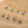 Personalized Blue Eye Color Preserving Bronze Micro Set Earrings