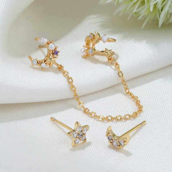Earrings Set 925 Silver Needle Fashion