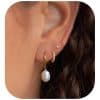 Brass Plating Pearl Fashion Earrings Three-piece Set