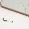 Green Round Beads Smile Jasper Necklace Niche Retro