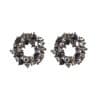 Dark Style Affordable Luxury Fashion Black Circle Flower Earrings
