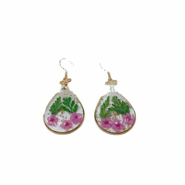 Women's Natural Dry Flower Drop Earrings