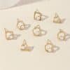 Personality Creative Geometric Ear Jewelry Round Square Pearl Earring Set