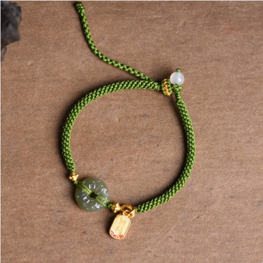 Corn Knot Hetian Jade Safety Buckle Bracelet