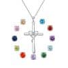 S925 Sterling Silver Cross Frame Pendant Clavicle Chain