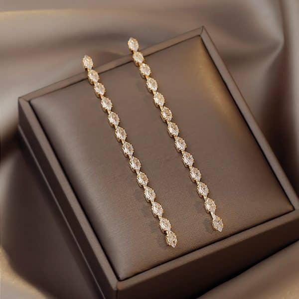 Women's Full Diamond Water Drop Earrings