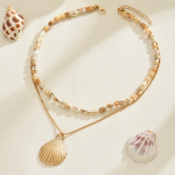 Simple Metal Shell Pendant Temperament Wild Design Conch Clavicle Chain