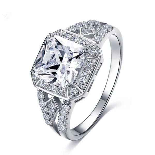 Zircon Ring Women's High-grade Hollow Ornament
