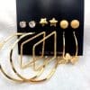 Women's Jewelry Fashion Personality Pearl Butterfly Ear Studs 5-Piece Set