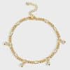 Zircon Anklet For Women Copper-plated Gold