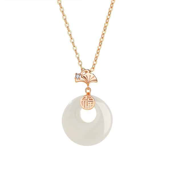 Apricot Girl Retro Blessing Safe Buckle Necklace
