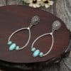 Big Circle Drop-shaped Turquoise Earrings