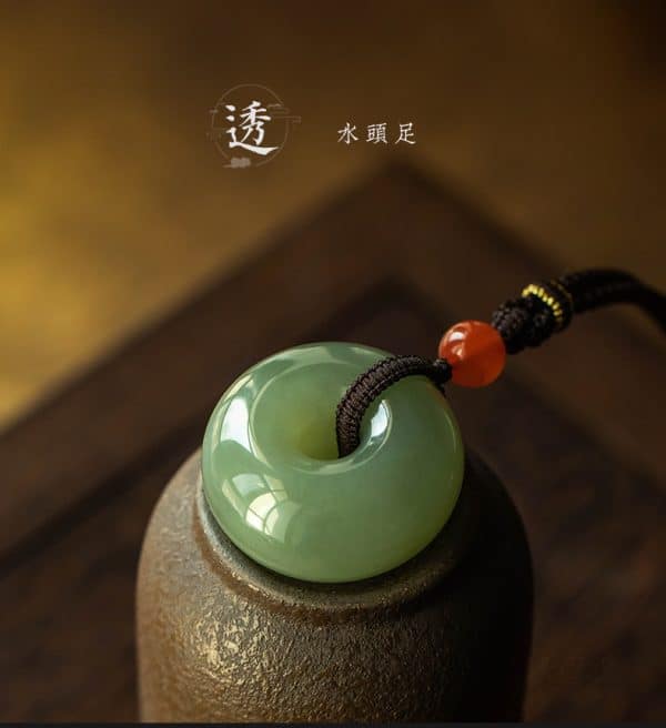 Hetian Jade Smoke Mauve Jade Safety Buckle Pendant For Men And Women