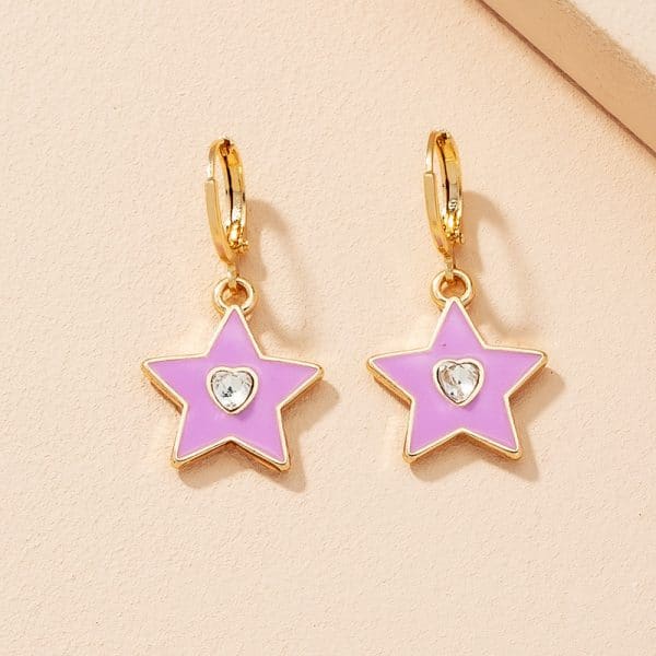Alloy Drop Oil Love Earrings Female Retro Personality