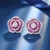 Copper Sole Gold-plated Simulation Red Corundum Rose Temperament Entry Lux Suit