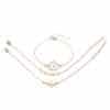 European And American Bohemian Aircraft Map Charm Bracelet 3-piece Set For Women