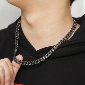 304 Stainless Steel Vintage Charm Men's Edging Chain Necklace