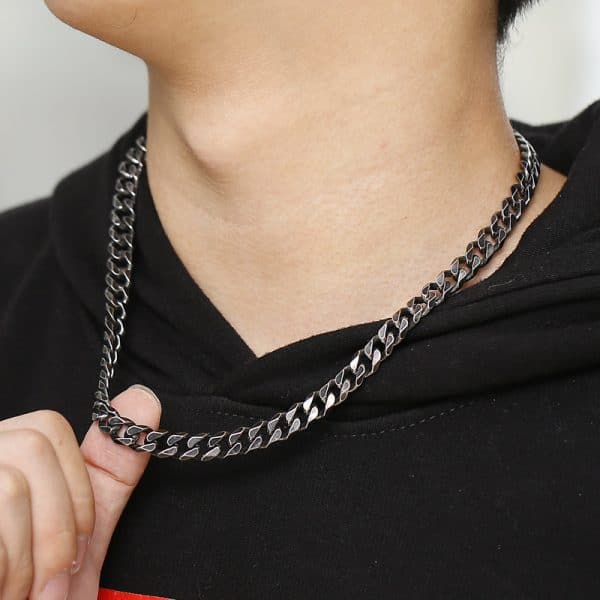 304 Stainless Steel Vintage Charm Men's Edging Chain Necklace
