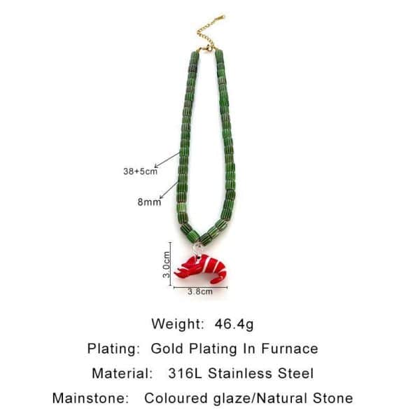 Colored Glaze Beaded Stainless Steel Dopamine Color Indie Necklace