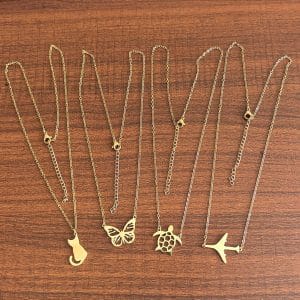 Simple Stainless Steel 18K Gold Plating Colorfast Hollow Turtle Necklace