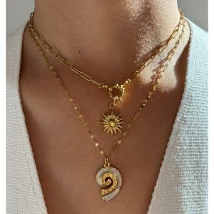 Fashion Titanium Steel SUNFLOWER Conch Fashion All-match Women's Necklace