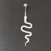 Belly Button Nails With Sterling Silver Snake Set With Zircon