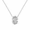S925 Sterling Silver Necklace Female Oval Ice Flower