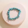 Sky Blue Turquoise Natural Rough Stone Elastic Bracelet Jewelry Accessories