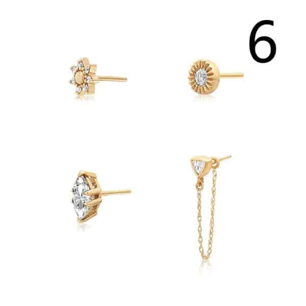 Women's Fashion Irregular Geometric Diamond Earrings Set