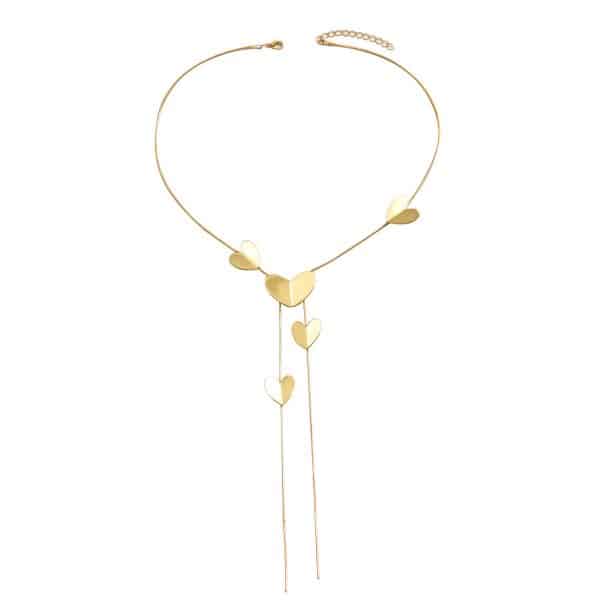 Geometric Heart Shape Multi-layer Design Pendant Clavicle Chain All-match