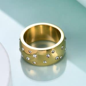 Starry With Diamonds Titanium Steel Couple Couple Rings