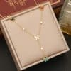 Colorized Butterfly Necklace Fashion Stainless Steel Jewelry Set