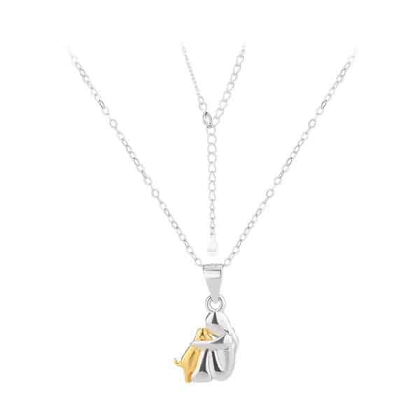 Fashionable All-match Simple Little Girl And Dog Hug Necklace