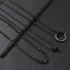 Stainless Steel Necklace Three-dimensional Cylindrical Ring Buckle Titanium Steel Necklace Suit