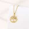 European And American Popular Ornament Lucky Tree Inlaid Zircon Necklace