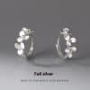 Women's S999 Fresh Flower Zircon Circle Simple Bracelet Earrings