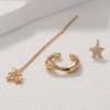 Five-pointed Star Set Ear Clip Stud Copper Micro-zircon Earrings