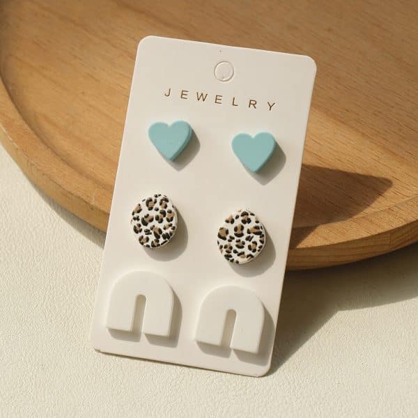 Girls Clay Texture Acrylic Earrings Set