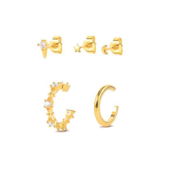 Women's Snake Shape Spiral Hoop Earrings Set