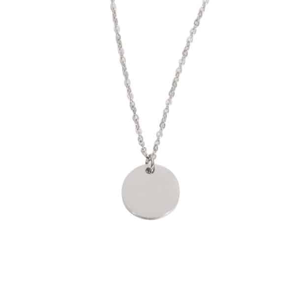 Stainless Steel Geometric Wafer Necklace Pendant