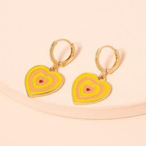 Alloy Drop Oil Love Earrings Female Retro Personality